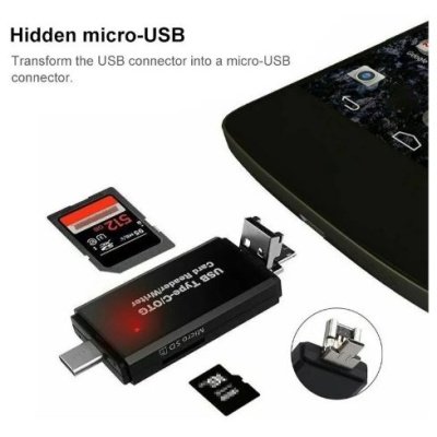 Lector de memoria Micro SD y OTG Tipo C 5 en 1 Micro USB - Image 4