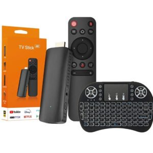 Combo android tv stick 4K 2gb ram 16gb + Mini Keyboard backlit