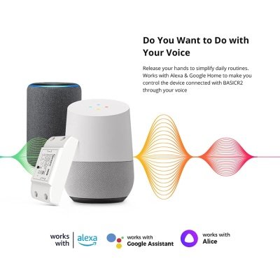 Módulo de interruptor de luz inalámbrico inteligente SONOFF R2 Basic R2 de 10 A con WiFi para solución de automatización del hogar inteligente, funciona con Amazon Alexa y Google Home, funciona con Alexa - Image 5
