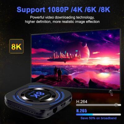 Combo 4 Android TV Box 12.0 4GB RAM 32GB ROM Soporte 8K 6K Dual-WiFi 2.4G 5.8G Android Box H618 Chipset con HDR10 BT5.0 USB 2.0 3D Ethernet con mini teclado retroiluminado - 100 USD - Image 4