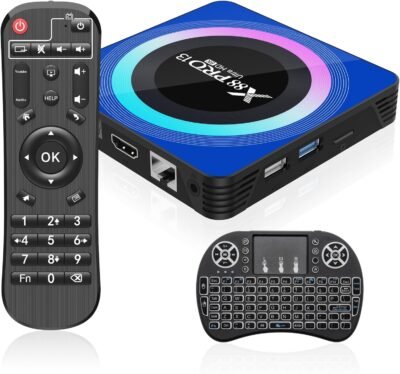 Combo 3 Android TV Box 13.0, Android Box 4GB RAM 64GB ROM, Quad Core Android Smart 8K TV Box con mini teclado soporte 2.4G/5.0GHz Dual WiFi 100M Ethernet Bluetooth - 54 USD