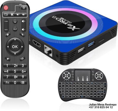 Combo 3 Android TV Box 13.0, Android Box 4GB RAM 64GB ROM, Quad Core Android Smart 8K TV Box con mini teclado soporte 2.4G/5.0GHz Dual WiFi 100M Ethernet Bluetooth - 54 USD - Image 9
