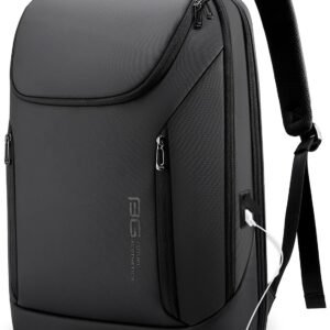 BANGE Mochila inteligente de negocios, impermeable, mochila para laptop de 15.6 pulgadas con puerto de carga USB, mochila duradera de viaje, Negro (tres bolsillos), L, Moda - 94 USD