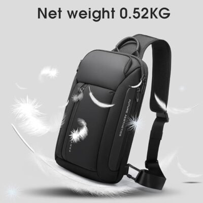 BANGE Bolso bandolera, bolso impermeable para el pecho para hombre, bolsas de hombro, mochila cruzada para hombres - 57 USD - Image 5
