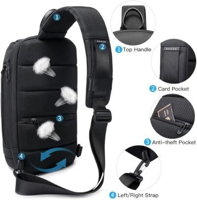 BANGE Bolso bandolera para hombre, bolsas de hombro, mochila cruzada para hombres y mujeres - 43 USD - Image 5