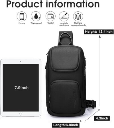 BANGE Bolso bandolera para hombre, bolsas de hombro, mochila cruzada para hombres y mujeres - 43 USD - Image 6