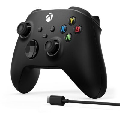Mando inalámbrico para juegos Xbox Core + cable USB-C® – Serie X|S, One, Wind en negro carbón - 70 USD
